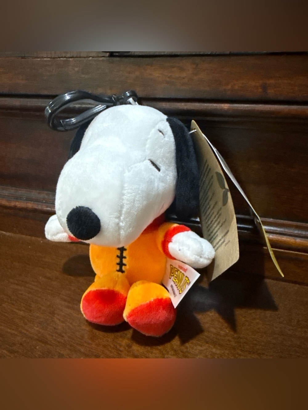 SNOOPY PEANUTS Aurora ASTRONAUT SNOOPY 5” Clip-On Bag Charm Key Chain Plush Toy